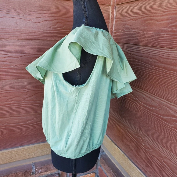 Women's One Shoulder Ruffle Top - A New Day, Olive Green, Medium - Picture 5 of 9